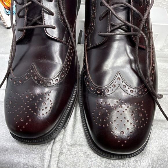 Rockport Walkability Adiprene Adidas Hydroshield Burgundy Wingtip Shoes Mens 14W - Picture 5 of 14